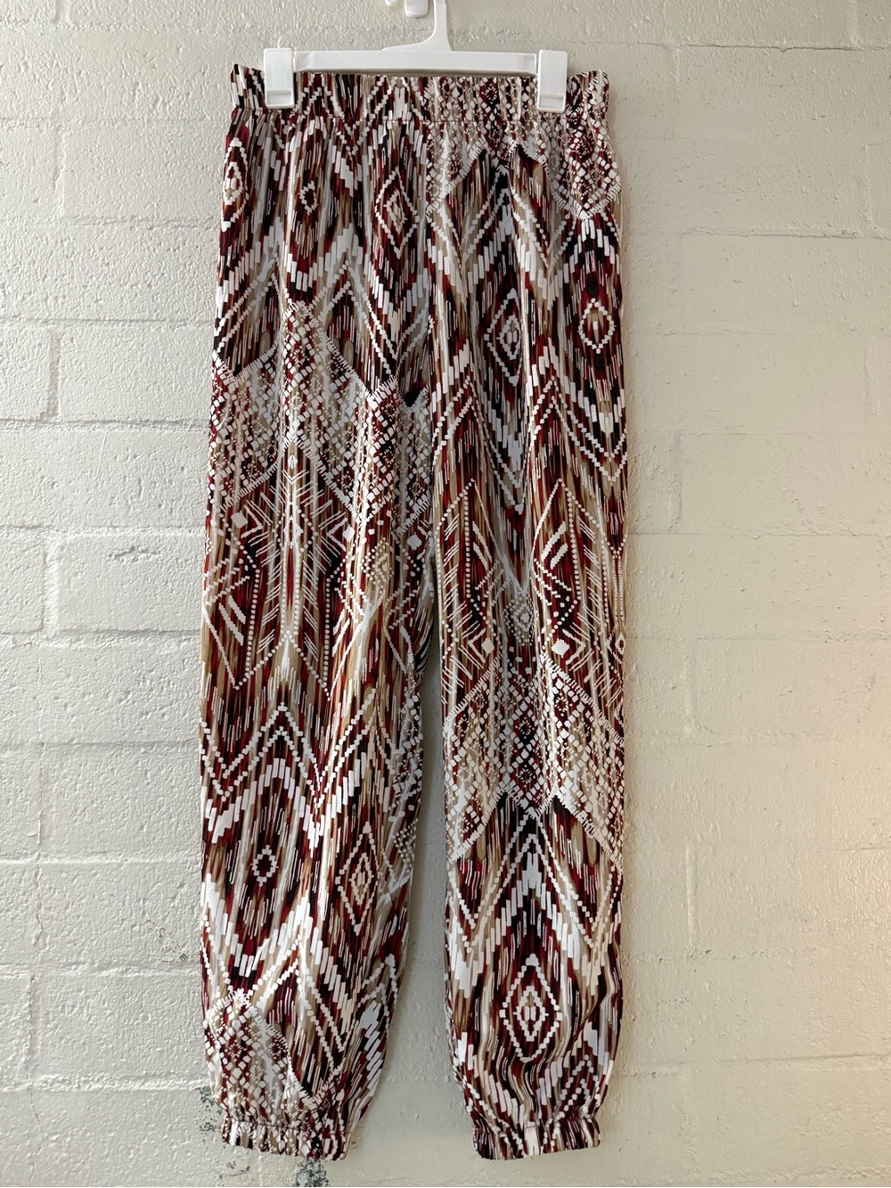 Ambiance Geometric Elastic Waist Harem Pants